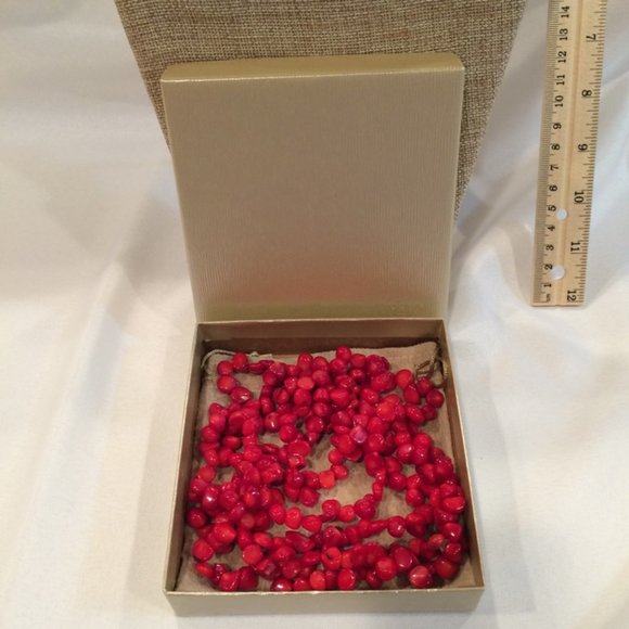 New REAL RED CORAL 60" Endless Strand - Picture 8 of 11